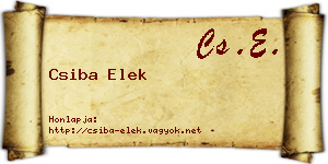 Csiba Elek névjegykártya